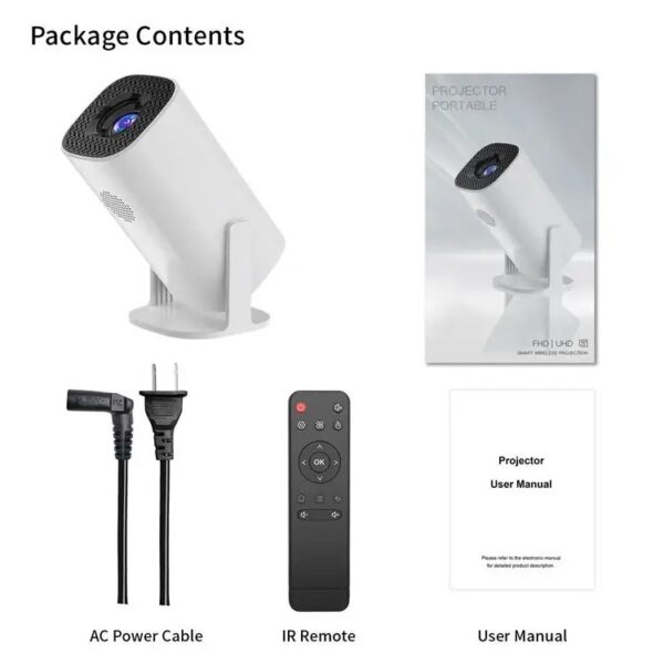 P30 Projector 4K 1080P Portable Projector with WiFi and Bluetooth Android 11.0 Smart Projector Auto Keystone 180°Rotatable Outdoor Movie Projector Compatible with Phone - Image 3