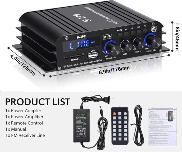 800W Bluetooth Amplifier S299 Max | Home Audio Amplifier - Image 5