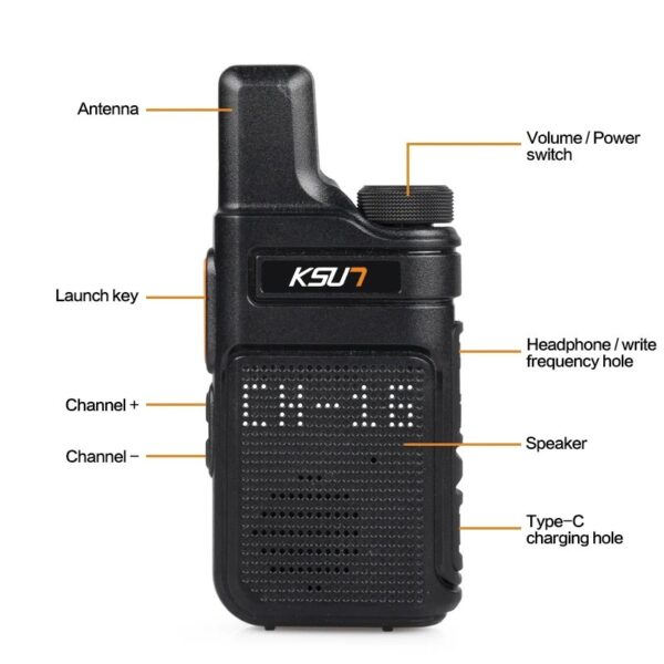 KSUN walkie talkie X-M6 Mini 2 Way Radio (Without Box) - Image 5