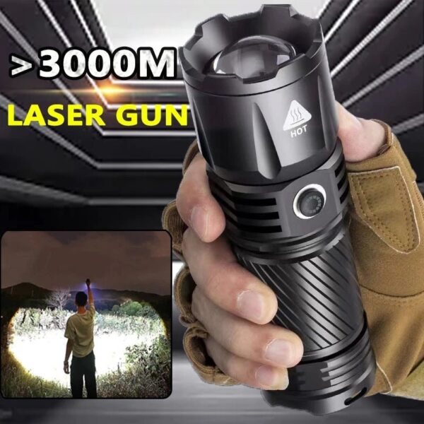 High-Power Laser Torch P90 Flashlight | 8000 Lumens | 1km - Image 3