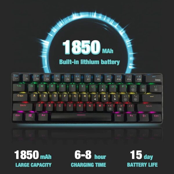 Compact RGB Mechanical Keyboard - DGG YK600 60% - Image 4