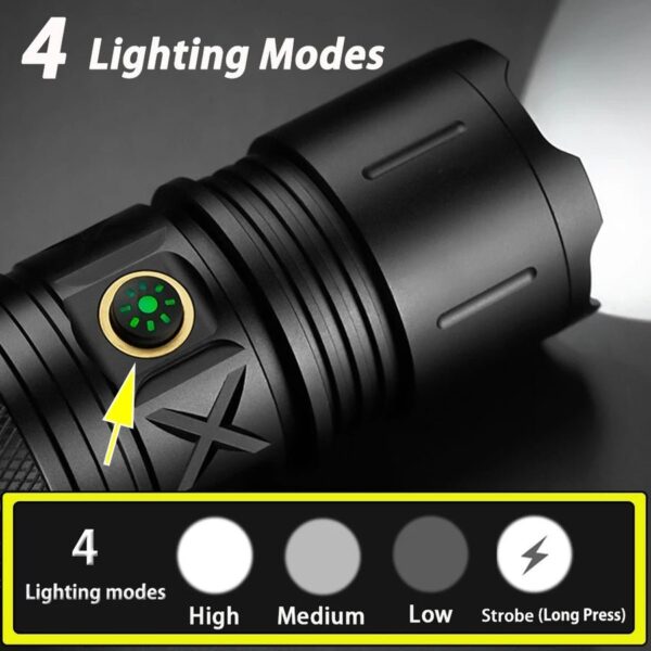 High-Power Laser Torch P90 Flashlight | 8000 Lumens | 1km - Image 8