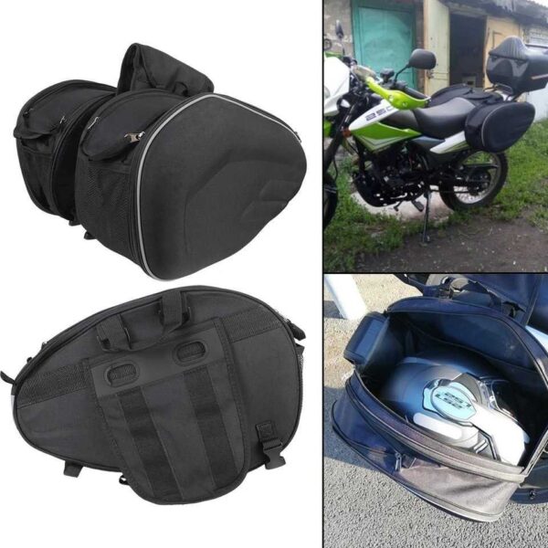 Motorcycle Saddlebag Side Storage Pouch Travel Luggage - Image 3