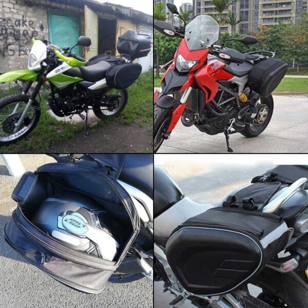 Motorcycle Saddlebag Side Storage Pouch Travel Luggage - Image 8