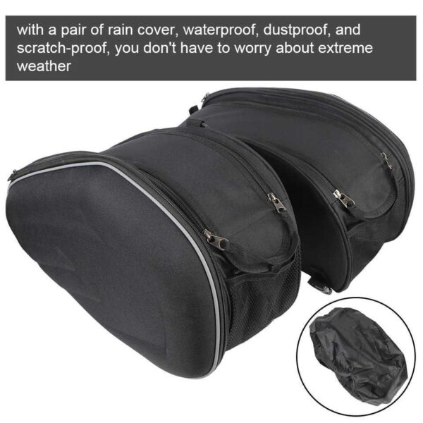 Motorcycle Saddlebag Side Storage Pouch Travel Luggage - Image 2