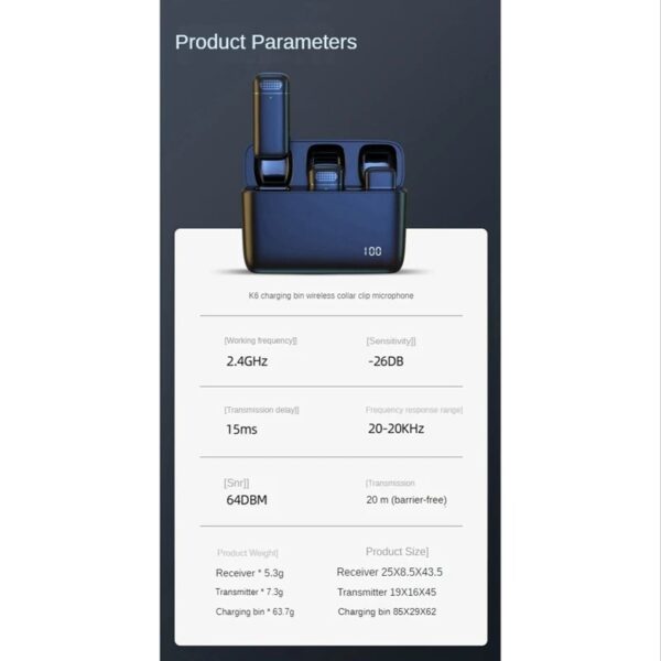 Wireless Lavalier Microphone For Android Type-C With Digital Display - Image 4