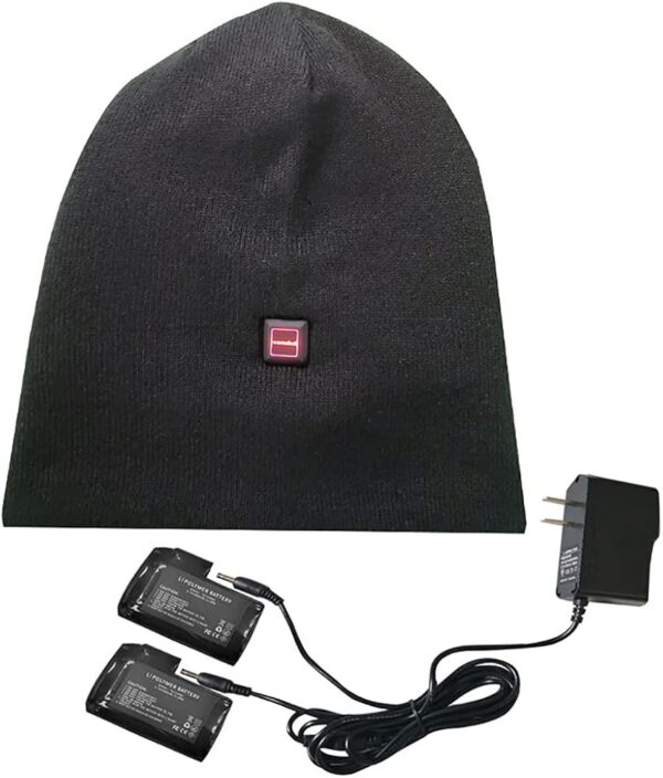 LPCRILLY Heated Hat Winter Head Warmer Electric Rechargeable With Dual Batteries Cap for Man and Women(Black) - Image 3