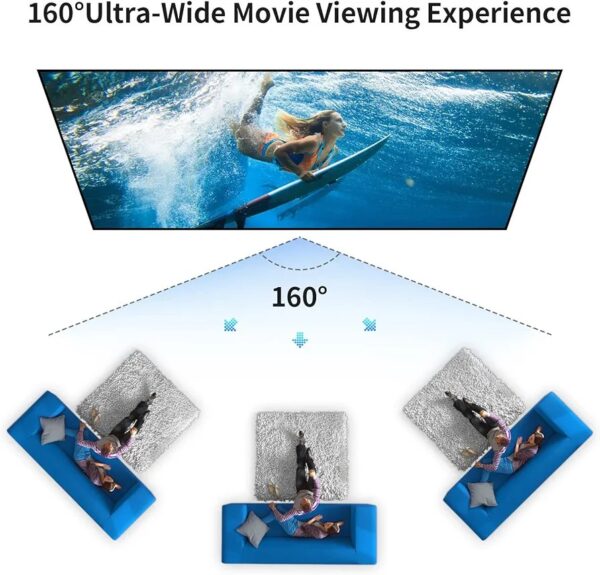 Projector Screen Outdoor, Vamvo Portable Projector Screen with Aluminum Alloy Stand 120" Foldable Projector Screen, 10 Feet Indoor Movie Screen with Carrying Bag for Home Theater Backyard Movie Night - Image 3