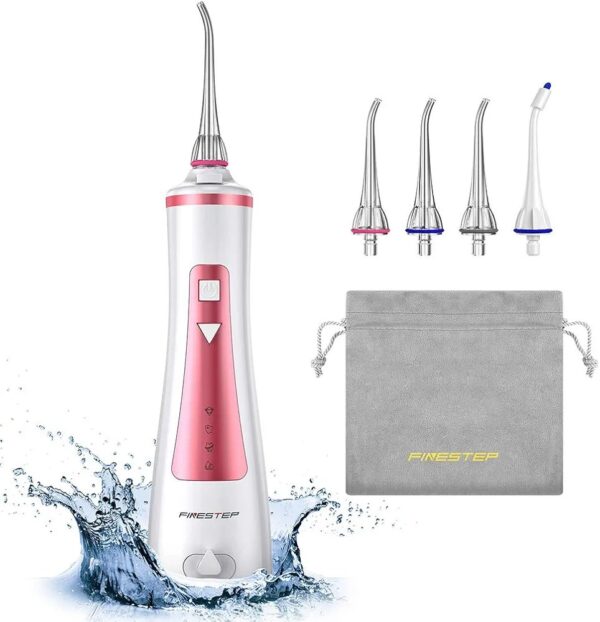 Water Dental Flosser Cordless for Teeth - 4 Modes Dental Oral Irrigator, Portable and Rechargeable IPX7 Waterproof Water Teeth Cleaner Picks for Home & Travel - Water Flosser for Oral Care