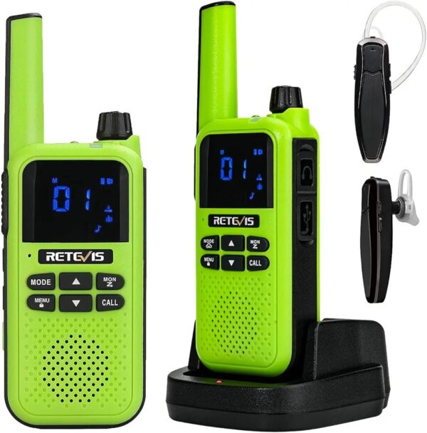 Retevis RA619 Walkie Talkie, Bluetooth, Vibration Alert, 1400mAh Rechargeable Battery, One-Key Pairing, SOS, Cycling, Hiking, Event 2 Way Radio