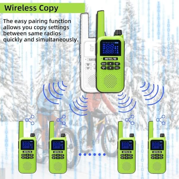 Retevis RA619 Walkie Talkie, Bluetooth, Vibration Alert, 1400mAh Rechargeable Battery, One-Key Pairing, SOS, Cycling, Hiking, Event 2 Way Radio - Image 3