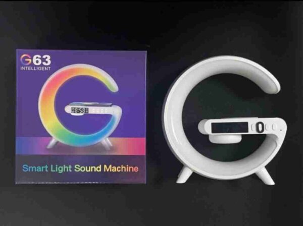 G63 Smart Light Sound Machine Wireless BT Speakers With Wireless Fast Charging, Rhythm RGB Light, Bar Smart Light, Sunrise Alarm Clock, Wake Up Light For Bedrooms, Dimmable Table Lamp - Image 9