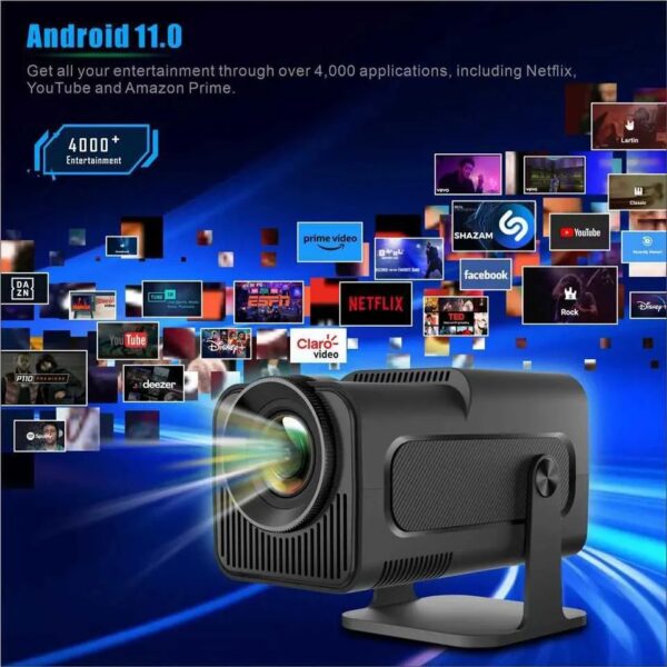 DITONG HY320 Mini Projector Android 11 390ANSI 4K Native 1080P Dual WiFi 6 BT5.0 Cinema Outdoor Home Cinema 180° Rotatable - Image 4