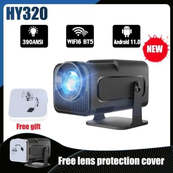 DITONG HY320 Mini Projector Android 11 390ANSI 4K Native 1080P Dual WiFi 6 BT5.0 Cinema Outdoor Home Cinema 180° Rotatable - Image 3