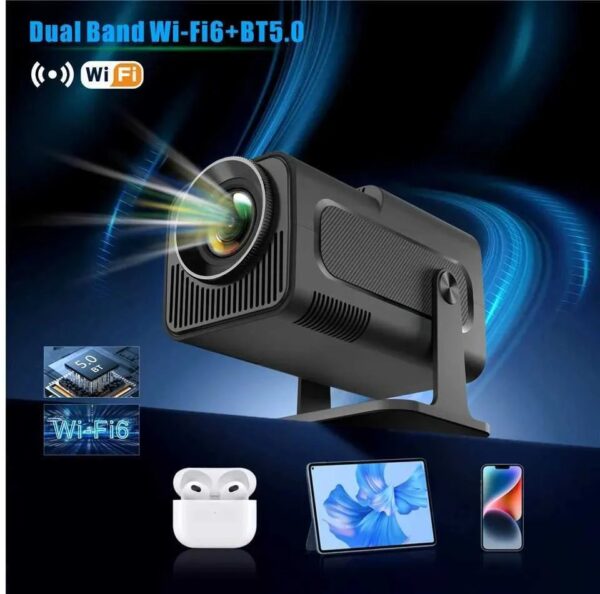 DITONG HY320 Mini Projector Android 11 390ANSI 4K Native 1080P Dual WiFi 6 BT5.0 Cinema Outdoor Home Cinema 180° Rotatable