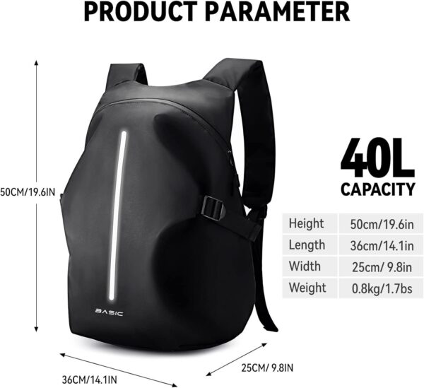 Basic Brand Motorcycle Backpack for Men,Waterproof Helmet Backpack,Motorcycle Accessories,Saddle Bag - Image 2