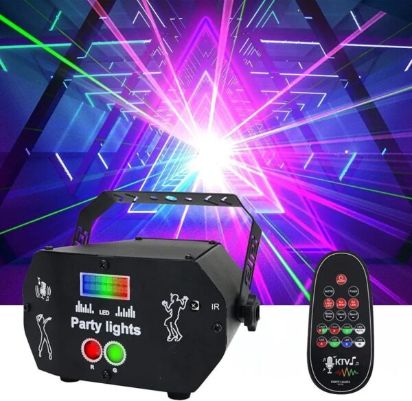 DJ Disco Light 3 in 1 Strobe Light Sound Actived with Remote Control, RGB LED Pattern Stage Light USB Powered - Image 2