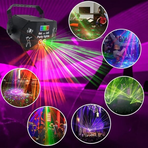 DJ Disco Light 3 in 1 Strobe Light Sound Actived with Remote Control, RGB LED Pattern Stage Light USB Powered - Image 5