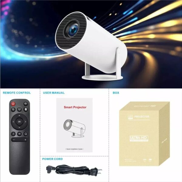 DITONG HY300 Pro Projector Android 4K 1280*720P Dual Wifi 260ANSI 180° Rotatable - Image 4