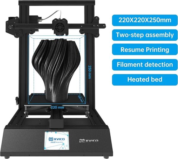 XVICO 3D Printer with Heated Bed for Home Use 2.8" Touch Screen Filament Sensor Open Source Marlin2.0 Semi-Assemble DIY 3D Printer Kit 220x220x250mm XVICO X3S - Image 5