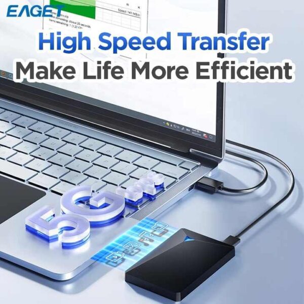 Eaget Portable Drive 256GB HDD 2.5 inch 5Gbps External Hard Disk Memory Compatible for PC Desktop Book - Image 2