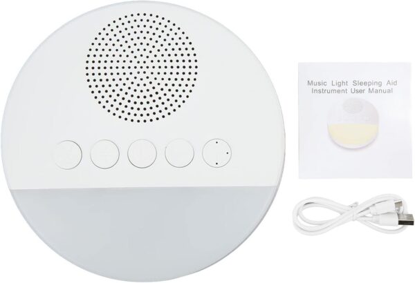 White Noise Sound Machine 20 Sounds Round Sound Maker with Night Light for Kids Adults Sleep - Image 4