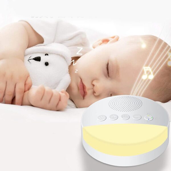 White Noise Sound Machine 20 Sounds Round Sound Maker with Night Light for Kids Adults Sleep