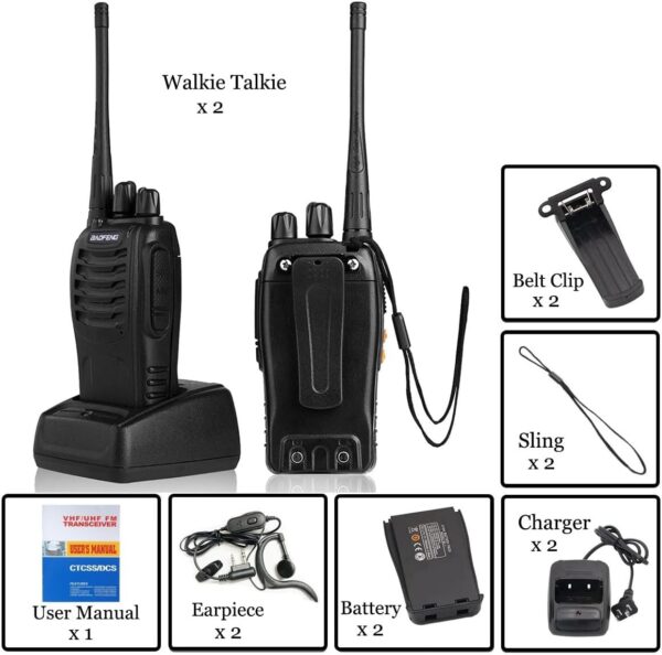 Baofeng Walkie Talkies bf-888s Rechargeable Two-Way Radios for Adults Long Range Handheld Communicator Professional UHF Interphone 2 Pack Walky Talky Set with Earpiece,Li-ion Battery and Charger - Image 5