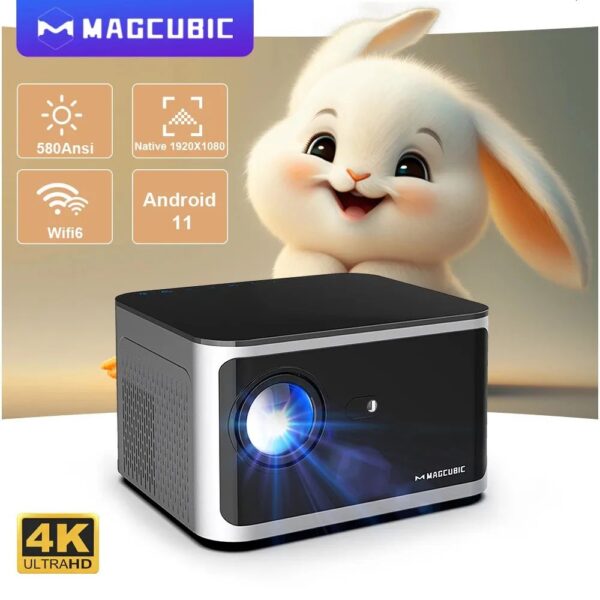 Magcubic HY350 Pro Projector With Touch Panel 580ANSI, Android 11 4K 1080PWifi6 Voice Control Allwinner H713 Electronic Focus BT 5.0