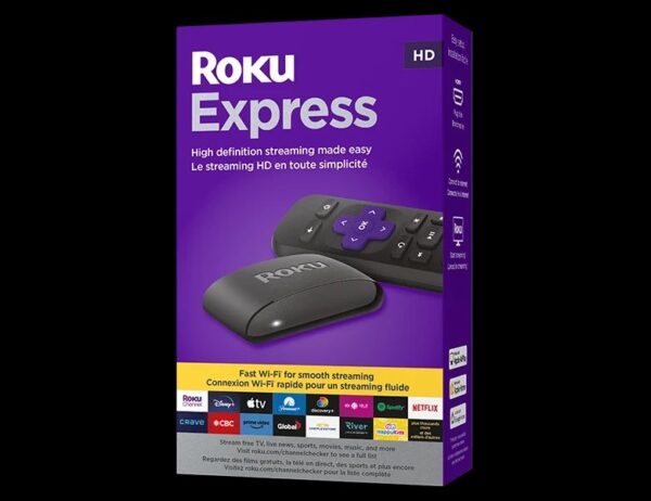 Roku Express | HD Roku Streaming Device with Simple Remote (no TV controls), Free & Live TV