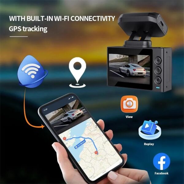 Car DVR Dash Cam 4K UHD 2160P Dashboard Camera Night Vision WDR Built-in GPS Wi-Fi G-Sensor Driving Recorder - Image 4