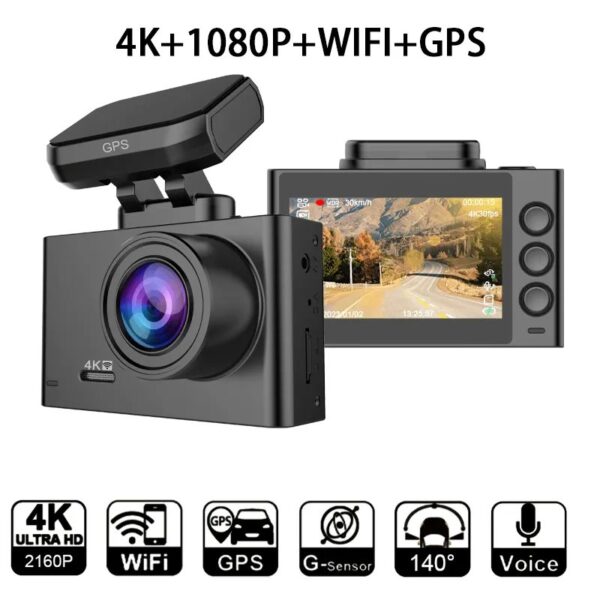 Car DVR Dash Cam 4K UHD 2160P Dashboard Camera Night Vision WDR Built-in GPS Wi-Fi G-Sensor Driving Recorder - Image 7